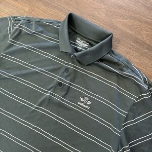 Oakmont Straight Down Golf Polo Men's Sz‎ XL Grey Striped Preppy Casual